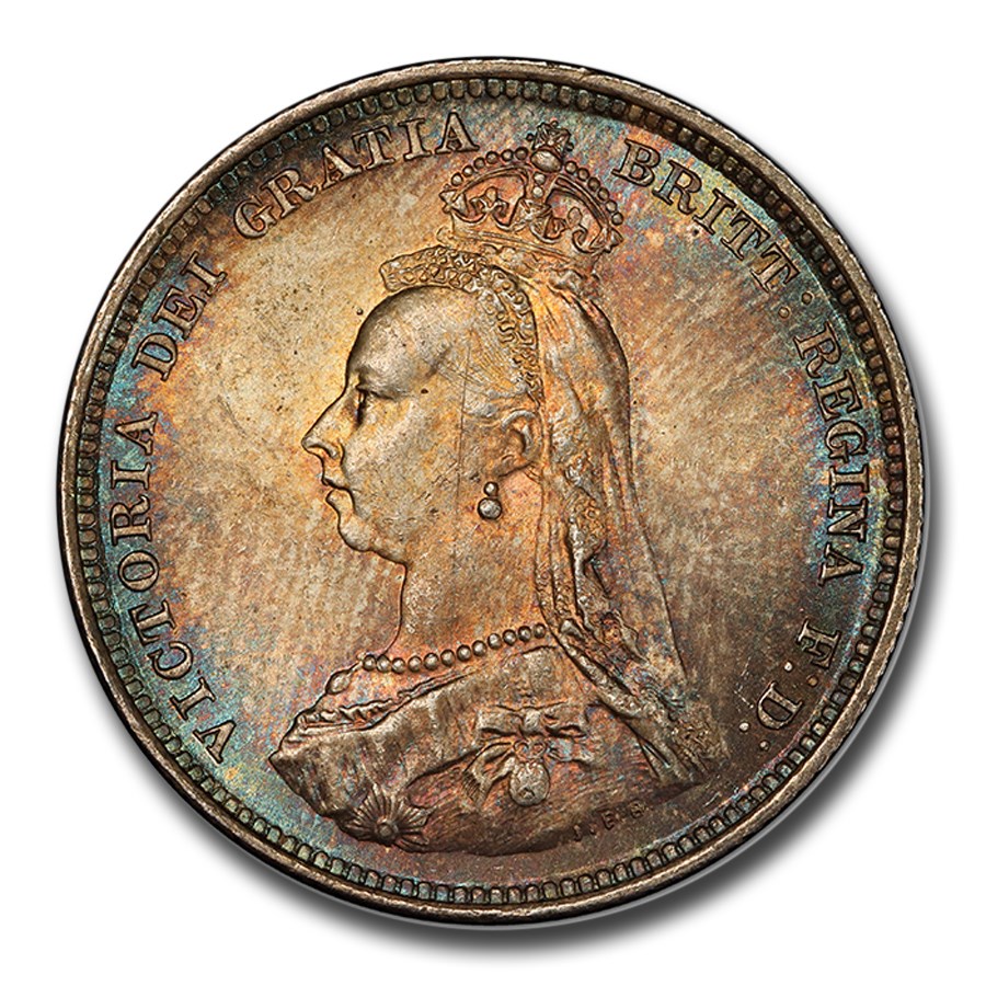 1887 Great Britain Silver Shilling Victoria MS-65 PCGS