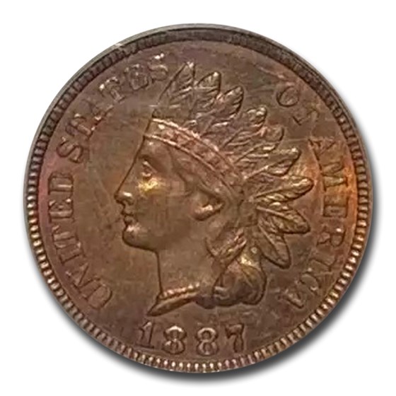 1887 Indian Head Cent MS-64 PCGS (Red/Brown) 1887 Indian Head Cent MS-64 PCGS (Red/Brown)