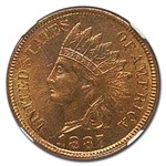 1887 Indian Head Cent MS-65 NGC (Red/Brown)
