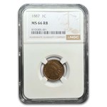 1887 Indian Head Cent MS-66 NGC (Red/Brown)