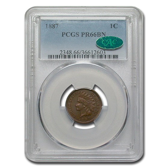 1887 Indian Head Cent PR-66 PCGS CAC (Brown) 1887 Indian Head Cent PR-66 PCGS CAC (Brown)