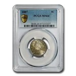 1887 Liberty Head V Nickel MS-64 PCGS