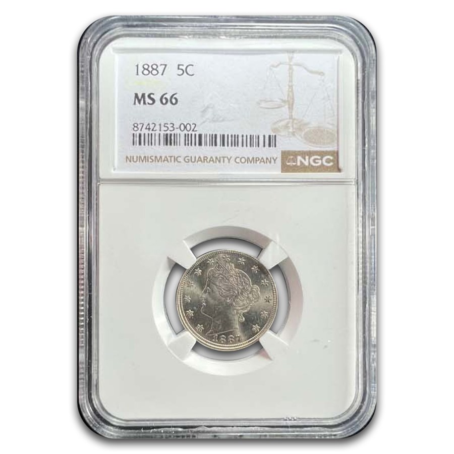 1887 Liberty Head V Nickel MS-66 NGC