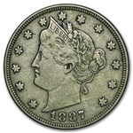 1887 Liberty Head V Nickel VF