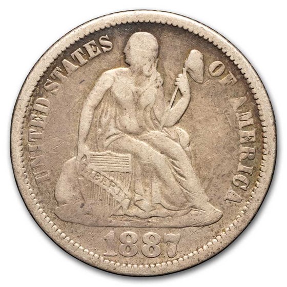1887 Liberty Seated Dime AU 1887 Liberty Seated Dime AU