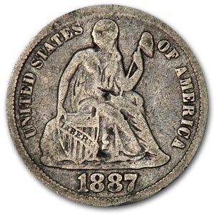 1887 Liberty Seated Dime Fine 1887 Liberty Seated Dime Fine