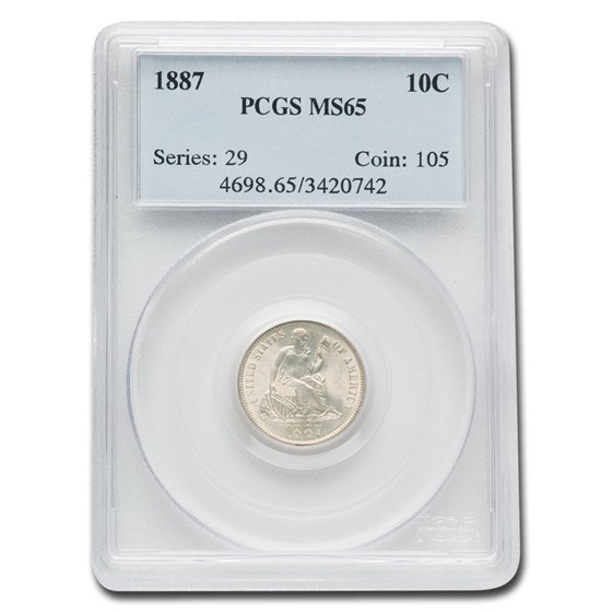 1887 Liberty Seated Dime MS-65 PCGS 1887 Liberty Seated Dime MS-65 PCGS