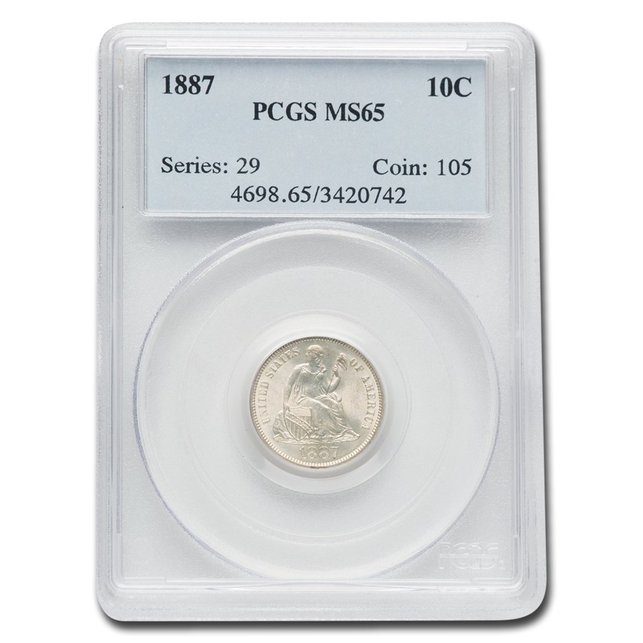1887 Liberty Seated Dime MS-65 PCGS