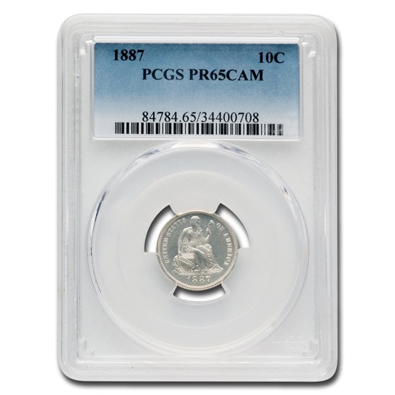1887 Liberty Seated Dime PR-65 Cameo PCGS 1887 Liberty Seated Dime PR-65 Cameo PCGS