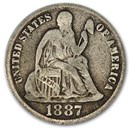 1887 Liberty Seated Dime VG