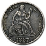 1887 Liberty Seated Dime XF