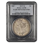 1887 Morgan Dollar AU-50 PCGS (VAM 1B, Partial E Rev, Hot 50)