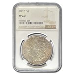 1887 Morgan Dollar MS-61 NGC