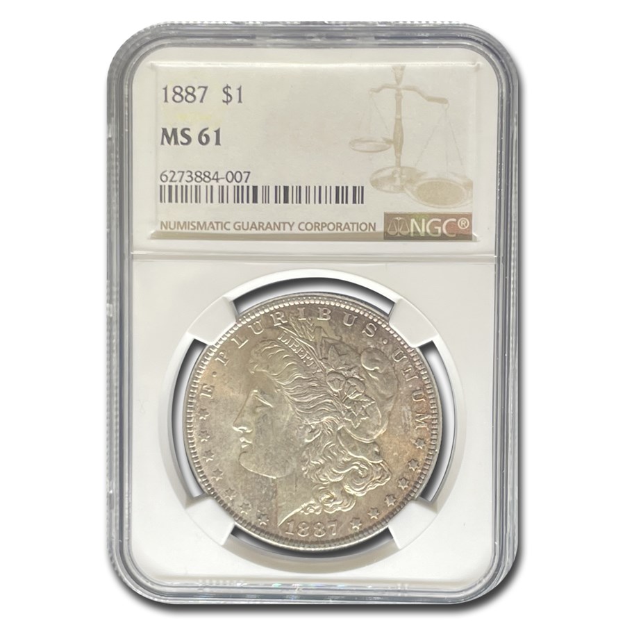 1887 Morgan Dollar MS-61 NGC