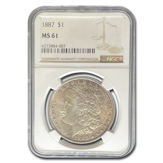 1887 Morgan Dollar MS-61 NGC 1887 Morgan Dollar MS-61 NGC