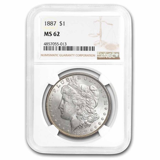 1887 Morgan Dollar MS-62 NGC 1887 Morgan Dollar MS-62 NGC