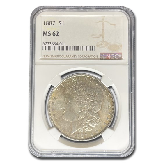 1887 Morgan Dollar MS-62 NGC 1887 Morgan Dollar MS-62 NGC