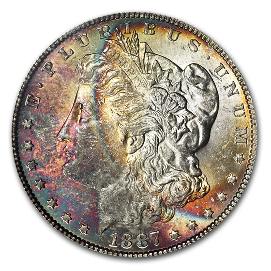 Buy 1887 Morgan Dollar MS-62 PCGS (Obv Toning) | APMEX