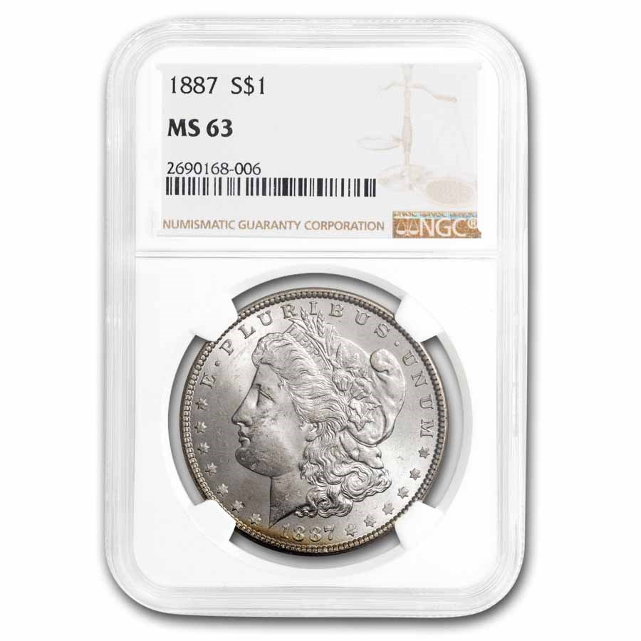 Buy 1887 Morgan Dollar MS-63 NGC | APMEX Buy 1887 Morgan Dollar MS-63 NGC | APMEX