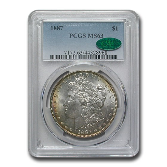 1887 Morgan Dollar MS-63 PCGS CAC 1887 Morgan Dollar MS-63 PCGS CAC