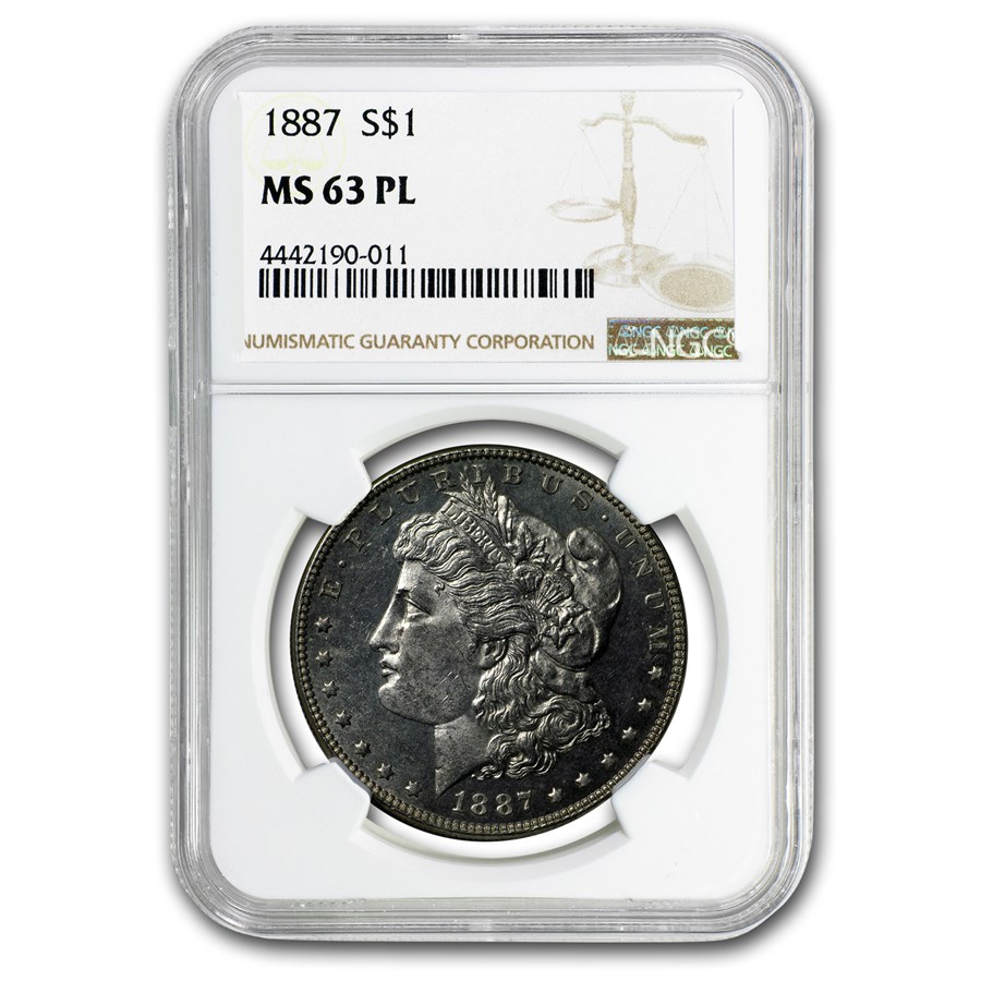 1887 Morgan Dollar MS-63 PL NGC