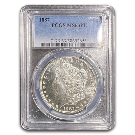 1887 Morgan Dollar MS-63 PL PCGS 1887 Morgan Dollar MS-63 PL PCGS