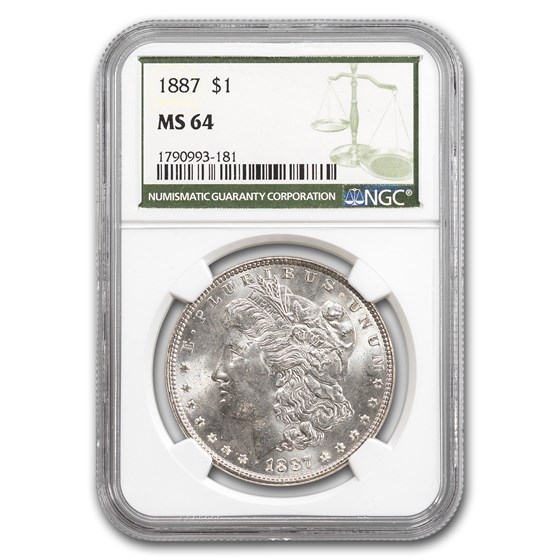 1887 Morgan Dollar MS-64 NGC (Green Label) 1887 Morgan Dollar MS-64 NGC (Green Label)