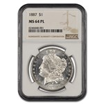 1887 Morgan Dollar MS-64 PL NGC