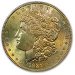 1887 Morgan Dollar MS-65 NGC (Binion Collection, Toning)