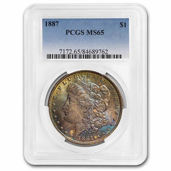 1887 Morgan Dollar MS-65 PCGS (Beautiful Toning)