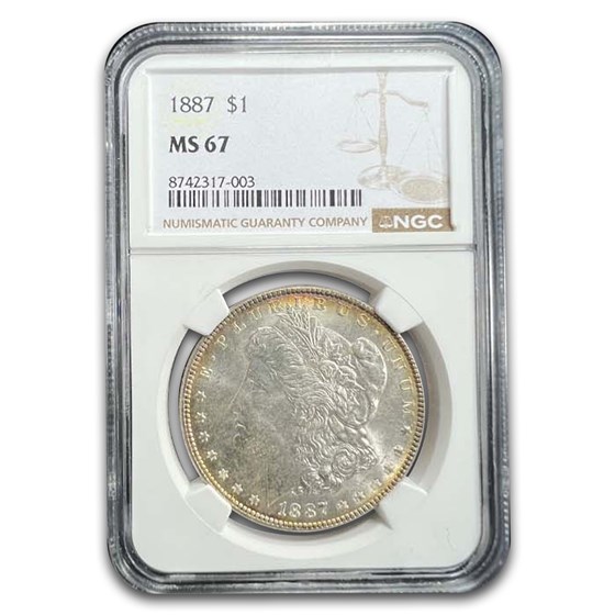 1887 Morgan Dollar MS-67 NGC (Rim Toning)