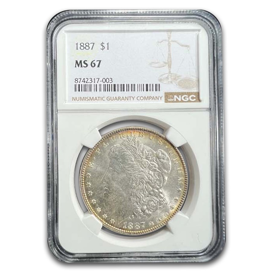 1887 Morgan Dollar MS-67 NGC (Rim Toning)