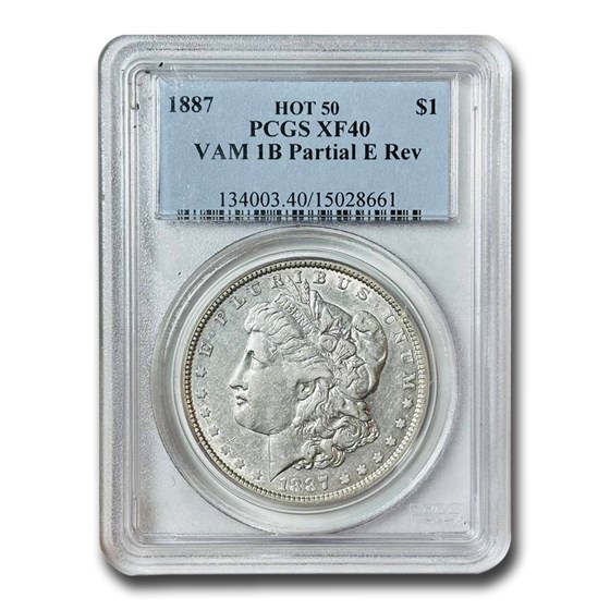 1887 Morgan Dollar XF-40 PCGS (VAM-1B Partial E Rev, Hot-50) 1887 Morgan Dollar XF-40 PCGS (VAM-1B Partial E Rev, Hot-50)