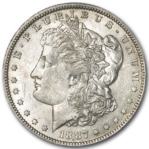 1887-O Morgan Dollar AU-55 (Struck Thru Thread Mint Error) 1887-O Morgan Dollar AU-55 (Struck Thru Thread Mint Error)
