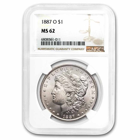 1887-O Morgan Dollar MS-62 NGC 1887-O Morgan Dollar MS-62 NGC