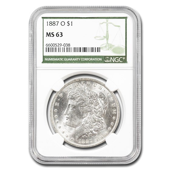 1887-O Morgan Dollar MS-63 NGC (Green Label) 1887-O Morgan Dollar MS-63 NGC (Green Label)