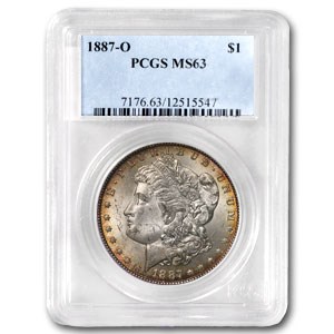 1887-O Morgan Dollar MS-63 PCGS (Attractive Rim Toning) 1887-O Morgan Dollar MS-63 PCGS (Attractive Rim Toning)