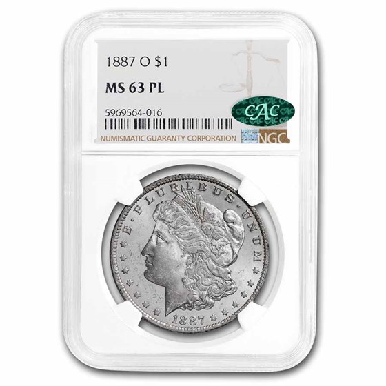 1887-O Morgan Dollar MS-63 PL Proof Like NGC CAC 1887-O Morgan Dollar MS-63 PL Proof Like NGC CAC
