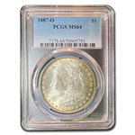 1887-O Morgan Dollar MS-64 PCGS (Attractive Obv/Rev Toning)