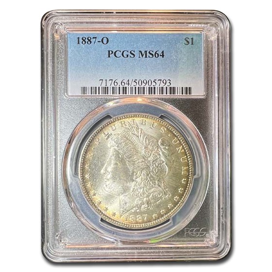 1887-O Morgan Dollar MS-64 PCGS (Attractive Obv/Rev Toning) 1887-O Morgan Dollar MS-64 PCGS (Attractive Obv/Rev Toning)