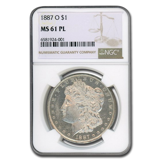 1887-O Morgan Dollar PL MS-61 NGC 1887-O Morgan Dollar PL MS-61 NGC