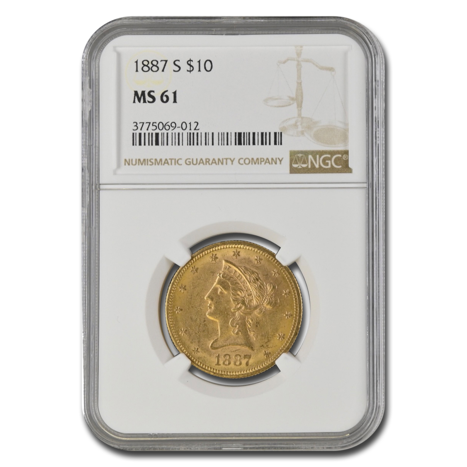 Buy 1887-S $10 Liberty Gold Eagle MS-61 NGC | APMEX