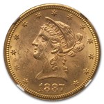 1887-S $10 Liberty Gold Eagle MS-63 NGC