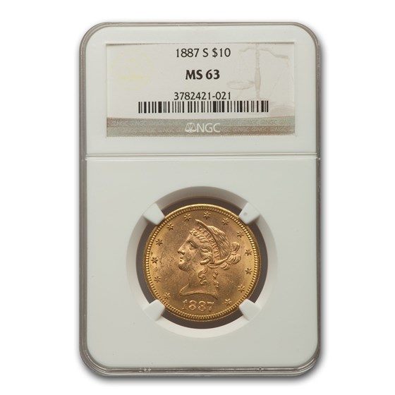 1887-S $10 Liberty Gold Eagle MS-63 NGC