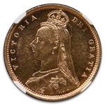 1887-S Australia Gold 1/2 Sovereign Victoria MS-62 NGC