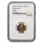 1887-S Australia Gold 1/2 Sovereign Victoria MS-62 NGC