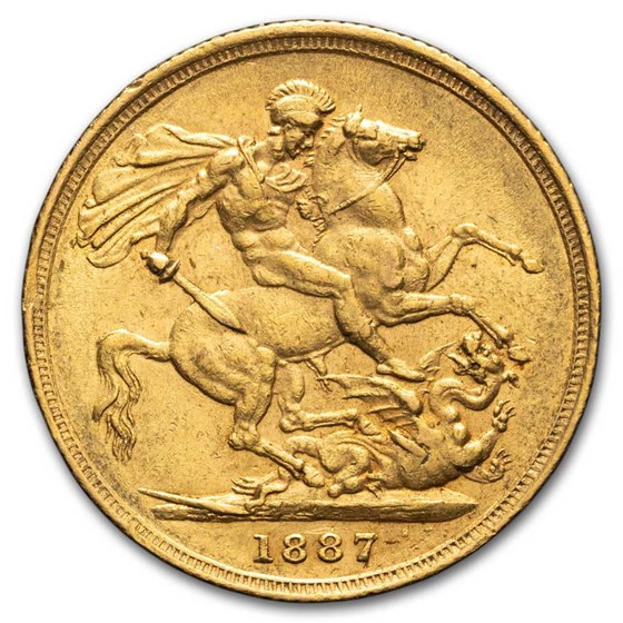 1887-S Australia Gold Sovereign Young Victoria AU 1887-S Australia Gold Sovereign Young Victoria AU