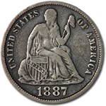 1887-S Liberty Seated Dime Fine