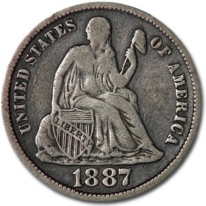 1887-S Liberty Seated Dime Fine