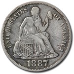 1887-S Liberty Seated Dime VF